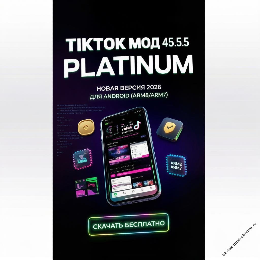TikTok Мод 45.3.5 Platinum 2026 — русская версия для Android (ARM8/ARM7)