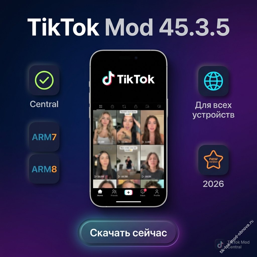 Новая версия TikTok Mod Central 45.3.5 (2026) на Андроид