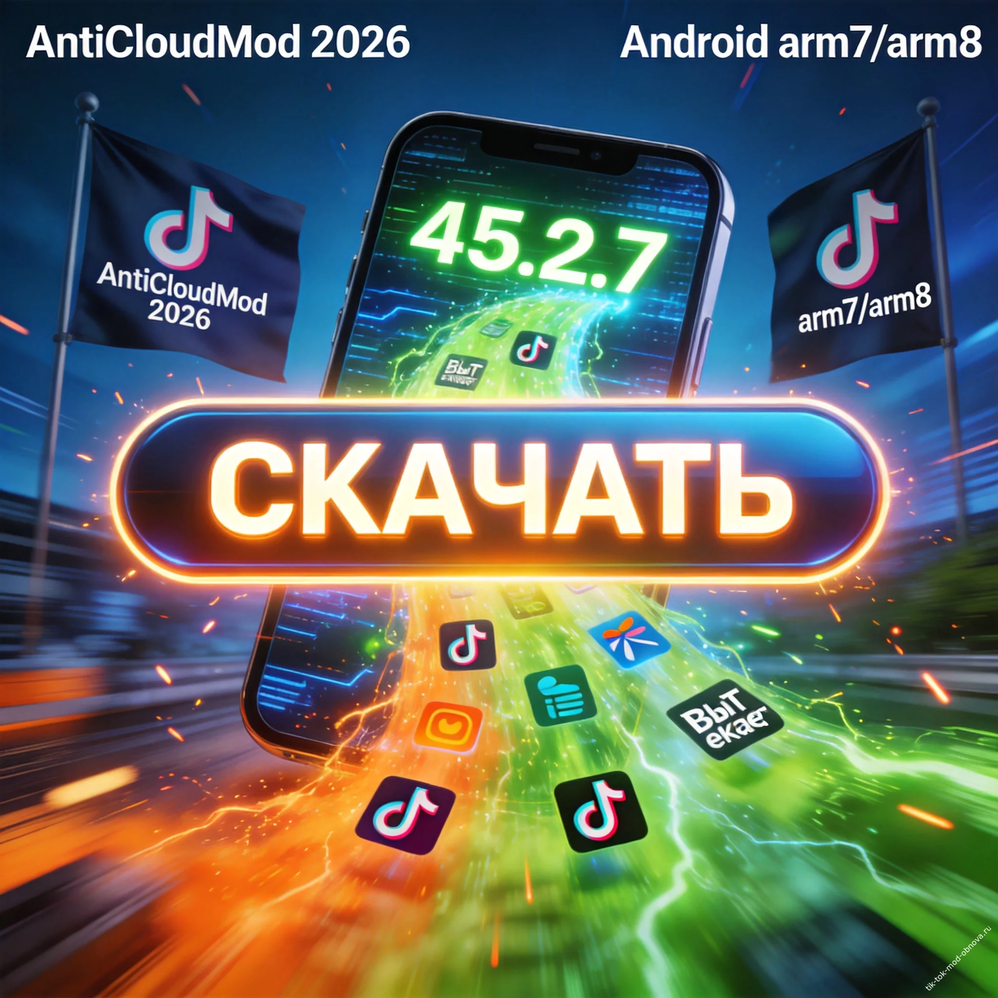 TikTok 45.2.7 (AntiCloudMod): мод для Android на arm7 и arm8