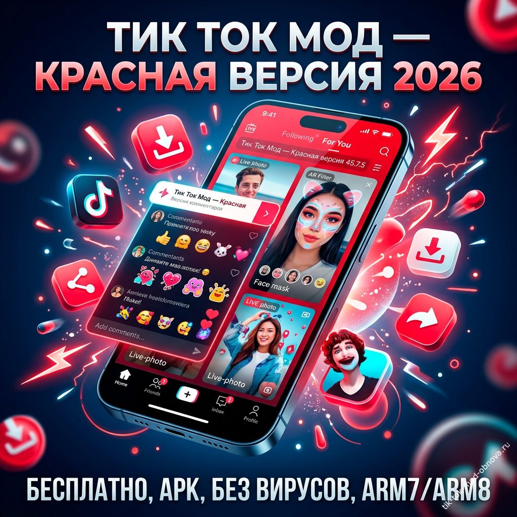 Скачайте Новый Тик Ток Мод Красная версия 45.7.5 — APK без вирусов для Android!