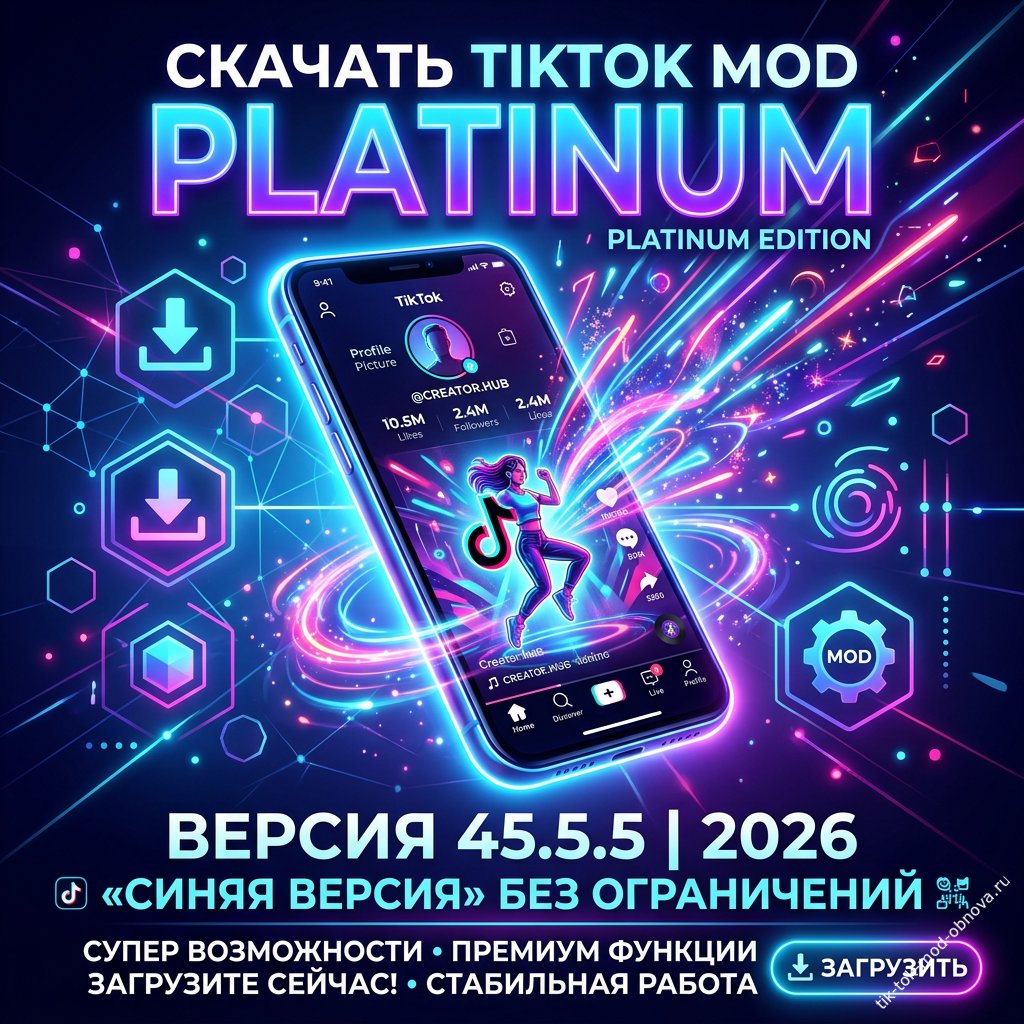 Тик Ток Мод Platinum 45.5.5 2026: 🟦 синяя сборка для Android (ARM7/ARM8)