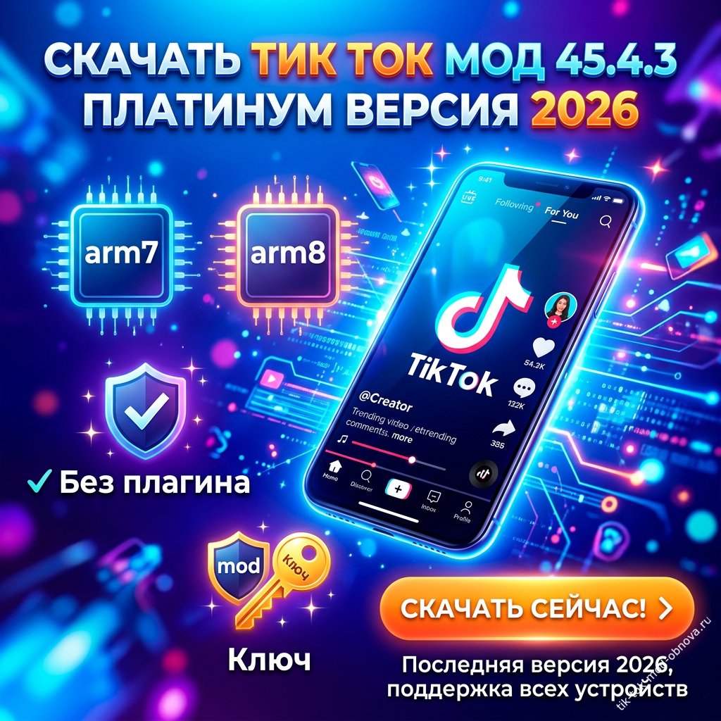Последняя Платинум версия Тик Ток мод 45.4.3 (2026)