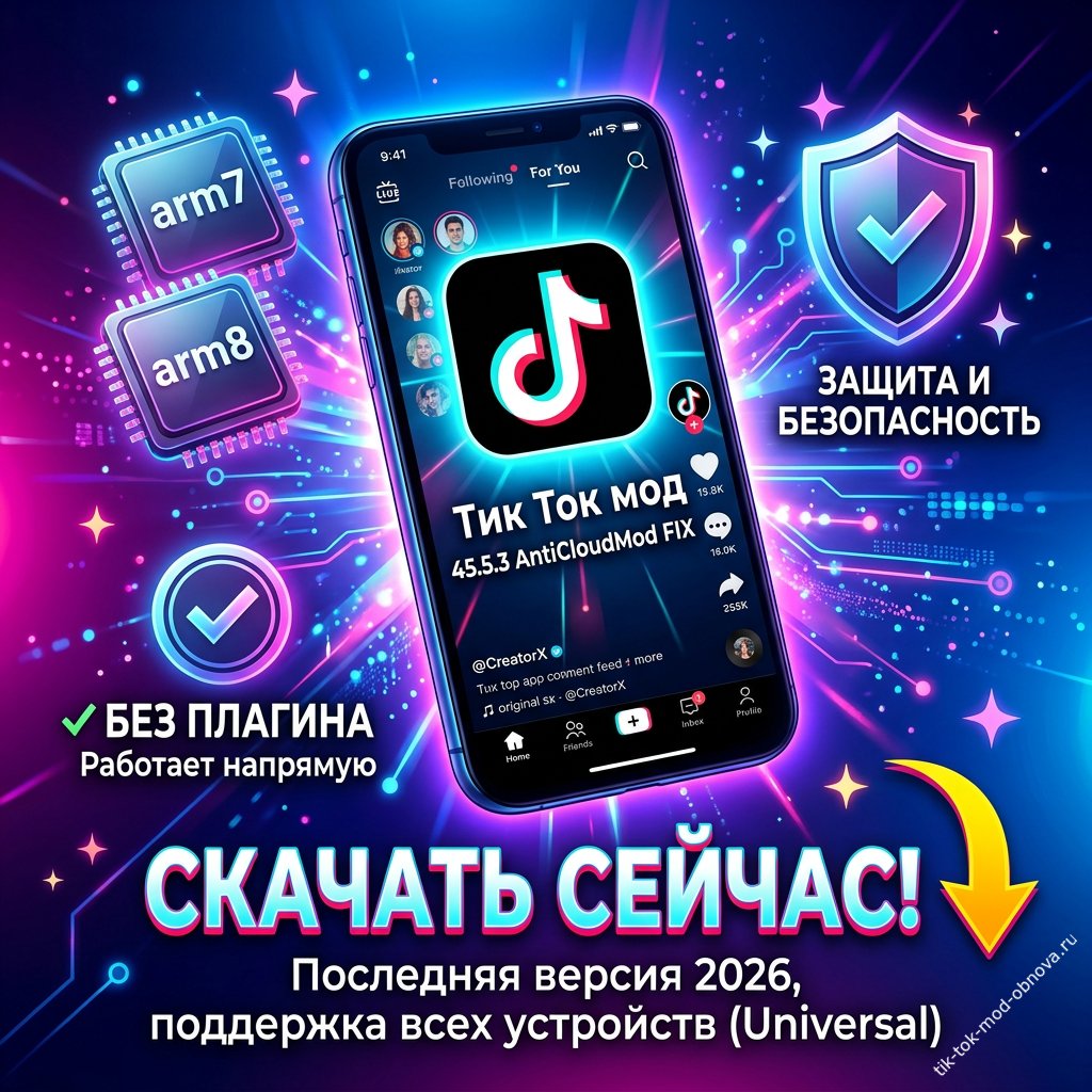 AntiCloudMod FIX Universal для TikTok: версия 45.5.3 (2026), совместимость с ARM7 и ARM8