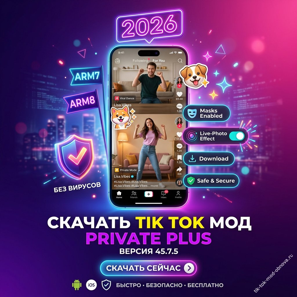 Тик Ток Мод Private Plus — версия 45.7.5 для Андроид: поддержка ARM7 и ARM8, все функции