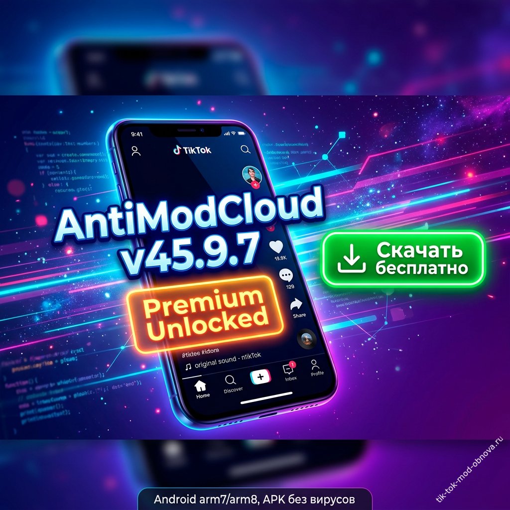 Скачивай Тик Ток Мод AntiModCloud v45.9.7 — Premium Unlocked, новая версия 2026 для Android!